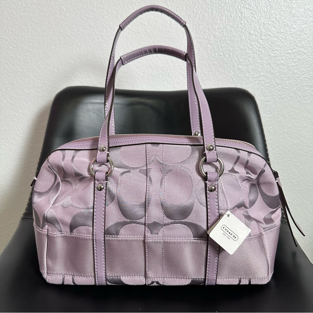 Coach Lilac Signature Print Bag NWT - Picture 3 of 7